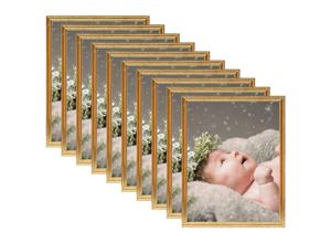 8720286488065 - Bilderrahmen Collage 10 Stk Fotorahmen für Tisch Golden 13x18 cm MDF vidaXL