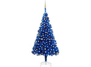 8720286495988 - Bonnevie - Künstlicher Weihnachtsbaum Beleuchtung & Kugeln Blau 240 cm vidaXL403980