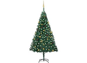 8720286496251 - Bonnevie - Künstlicher Weihnachtsbaum mit Beleuchtung & Kugeln Grün 240 cm vidaXL18213