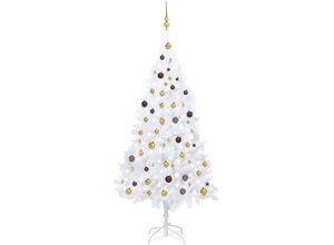 8720286496299 - Bonnevie - Künstlicher WeihnachtsbaumKunstbaum mit LEDs & Kugeln Weiß 210 cm pvc vidaXL