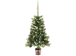 8720286496381 - Bonnevie - Künstlicher Weihnachtsbaum mit Beleuchtung & Kugeln 65 cm Grün vidaXL722847