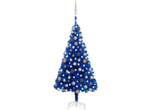 8720286496800 - Bonnevie - Künstlicher Weihnachtsbaum Beleuchtung & Kugeln Blau 120 cm vidaXL914308