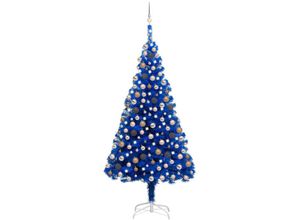 8720286496848 - Bonnevie - Künstlicher Weihnachtsbaum Beleuchtung & Kugeln Blau 240 cm vidaXL981955