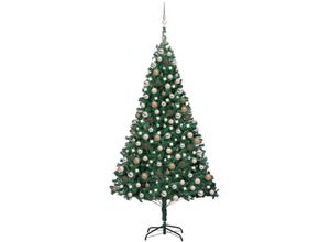 8720286497111 - Bonnevie - Künstlicher Weihnachtsbaum mit Beleuchtung & Kugeln Grün 240 cm vidaXL18439