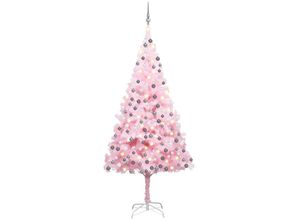 8720286497593 - Künstlicher Weihnachtsbaum，Kunstbaum mit LEDs & Kugeln Rosa 210 cm PVC vidaXL