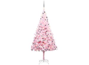 8720286497609 - Künstlicher Weihnachtsbaum，Kunstbaum mit LEDs & Kugeln Rosa 240 cm PVC vidaXL