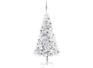 8720286497821 - Bonnevie - Künstlicher WeihnachtsbaumKunstbaum mit LEDs & Kugeln Silbern 150 cm pet vidaXL