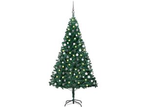 8720286497944 - Bonnevie - Künstlicher WeihnachtsbaumKunstbaum mit LEDs & Kugeln Grün 150 cm pvc vidaXL