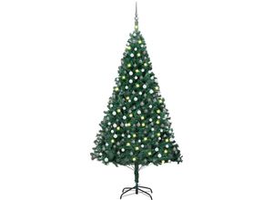 8720286497975 - Bonnevie - Künstlicher Weihnachtsbaum mit Beleuchtung & Kugeln Grün 240 cm vidaXL64827