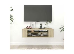 8720286541548 - Bonnevie - TV-Hängeschrank Sonoma-Eiche 100x30x265 cm Holzwerkstoff vidaXL563054