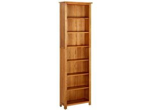 8720286543061 - Bücherregal，Standregal 7 Fächer 60x22x200 cm Massivholz Eiche vidaXL