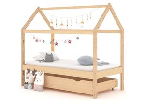 8720286556405 - Bonnevie - KinderbettEinzelbette mit Schublade Massivholz Kiefer 80x160 cm vidaXL