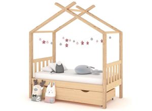 8720286556481 - Bonnevie - KinderbettEinzelbette mit Schublade Massivholz Kiefer 70x140 cm vidaXL