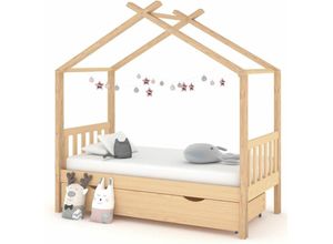 8720286556498 - Bonnevie - KinderbettEinzelbette mit Schublade Massivholz Kiefer 80x160 cm vidaXL