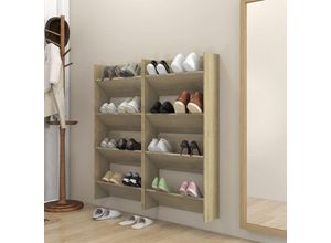 8720286559260 - Bonnevie - Wand-Schuhschränke 4 Stk Sonoma-Eiche 60x18x60cm Holzwerkstoff vidaXL74911