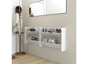 8720286559550 - Bonnevie - Wand-Schuhschränke 2 Stk Hochglanz-Weiß 80x18x60cm vidaXL77968