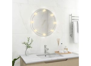 8720286561737 - Bonnevie - Wandspiegel Badzimmer Spiegel mit LED-Beleuchtung Rund Glas vidaXL