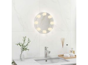 8720286561782 - Bonnevie - Wandspiegel Badzimmer Spiegel ohne Rahmen mit LED-Beleuchtung Rund Glas vidaXL