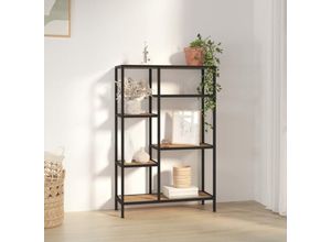 8720286563113 - Bonnevie - BücherregalStandregal 80x30x120 cm Stahl und Holzwerkstoff vidaXL