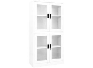 8720286563694 - Bonnevie - Büroschrank Weiß 90x40x180 cm Stahl und Hartglas vidaXL235476