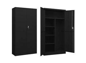 8720286564035 - Schließfachschrank Schwarz 90x40x180 cm Stahl vidaXL - Schwarz