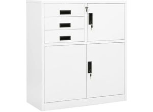 8720286566145 - Bonnevie - Büroschrank Weiß 90x40x102 cm Stahl vidaXL667930