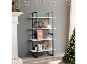 8720286567470 - Bonnevie - BücherregalStandregal 4 Fächer Weiß 80x30x140 cm Holzwerkstoff vidaXL