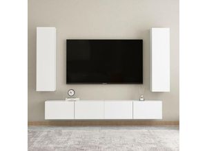 8720286569382 - 4-tlg TV-Schrank-SetTV-MöbelTV-Möbel Weiß Holzwerkstoff vidaXL