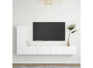 8720286569689 - Bonnevie - 3-tlg TV-Schrank-SetTV-MöbelTV-Möbel Weiß Holzwerkstoff vidaXL