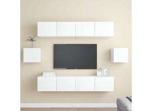 8720286569764 - Vidaxl - 6-tlg TV-Schrank-SetTV-Möbel Weiß Holzwerkstoff