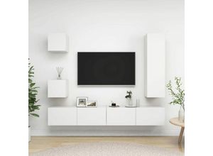 8720286569900 - 5-tlg TV-Schrank-SetTV-Möbel Weiß Holzwerkstoff vidaXL