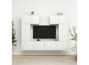 8720286569917 - Bonnevie - 6-tlg TV-Schrank-SetTV-Möbel Weiß Holzwerkstoff vidaXL