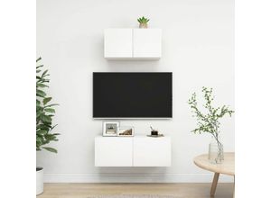 8720286569931 - Bonnevie - 2-tlg TV-Schrank-SetTV-MöbelTV-Möbel Weiß Holzwerkstoff vidaXL