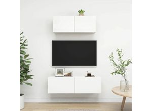 8720286569955 - Bonnevie - 2-tlg TV-Schrank-SetTV-MöbelTV-Möbel Weiß Holzwerkstoff vidaXL