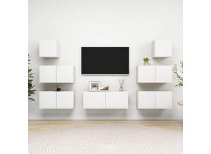 8720286570050 - Bonnevie - 7-tlg TV-Schrank-SetTV-Möbel Weiß Holzwerkstoff vidaXL