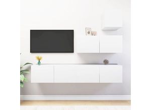 8720286570296 - Bonnevie - 4-tlg TV-Schrank-SetTV-MöbelTV-Möbel Weiß Holzwerkstoff vidaXL