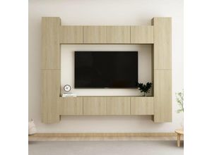 8720286572580 - Bonnevie - 8-tlg TV-Schrank-SetTV-Möbel Sonoma-Eiche Holzwerkstoff vidaXL