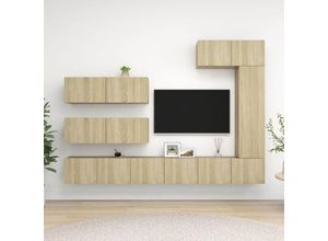 8720286573259 - Bonnevie - 7-tlg TV-Schrank-SetTV-Möbel Sonoma-Eiche Holzwerkstoff vidaXL