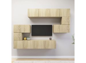 8720286573310 - Bonnevie - 8-tlg TV-Schrank-SetTV-Möbel Sonoma-Eiche Holzwerkstoff vidaXL