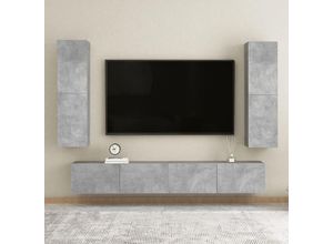 8720286573587 - Bonnevie - 4-tlg TV-Schrank-SetTV-MöbelTV-Möbel Betongrau Holzwerkstoff vidaXL