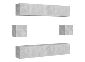 8720286573969 - Vidaxl - 6-tlg TV-Schrank-SetTV-Möbel Betongrau Holzwerkstoff