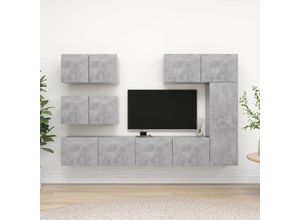 8720286574287 - Bonnevie - 6-tlg TV-Schrank-SetTV-Möbel Betongrau Holzwerkstoff vidaXL