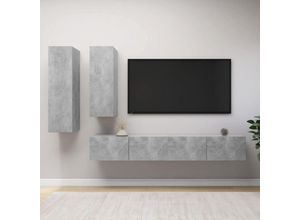 8720286574461 - Vidaxl - 4-tlg TV-Schrank-SetTV-MöbelTV-Möbel Betongrau Holzwerkstoff