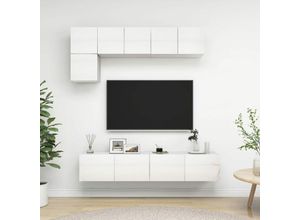 8720286576168 - Bonnevie - 5-tlg TV-Schrank-SetTV-MöbelTV-Möbel Hochglanz-Weiß Holzwerkstoff vidaXL