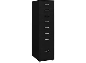 8720286588345 - Bonnevie - Aktenschrank mit Rollen Schwarz 28x41x109 cm Metall vidaXL85114