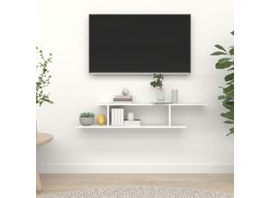 8720286594070 - TV-Wandregal Wandboard Weiß 125x18x23 cm Holzwerkstoff vidaXL