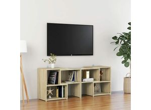 8720286606933 - Bonnevie - TV-SchrankTV-Möbel Sonoma-Eiche 104x30x52cm Holzwerkstoff vidaXL