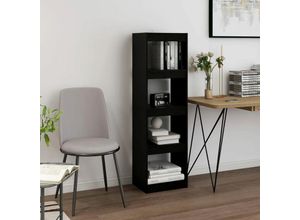 8720286608470 - Bonnevie - Bücherregal RaumteilerStandregal Schwarz 40x30x1355 cm Massivholz Kiefer vidaXL