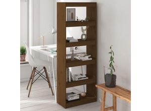 8720286608760 - Bonnevie - Bücherregal RaumteilerBücherschrank Honigbraun 60x30x1675 cm Kiefernholz vidaXL