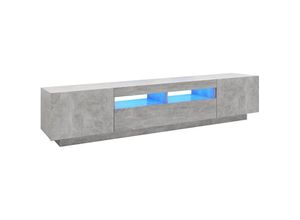 8720286640982 - TV-Schrank，TV-Möbel mit LED-Leuchten Betongrau 200x35x40 cm vidaXL